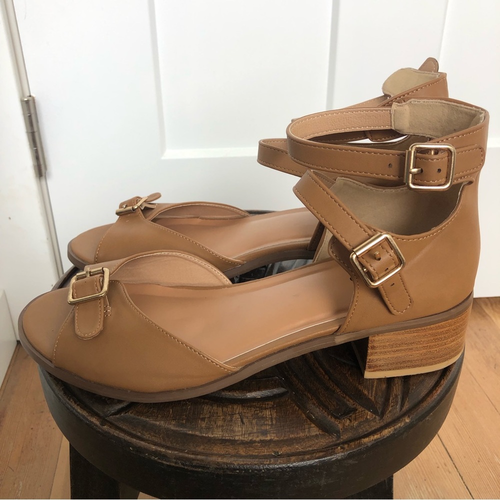 Torrid double ankle strap Tan beige Sandals heels | 10W